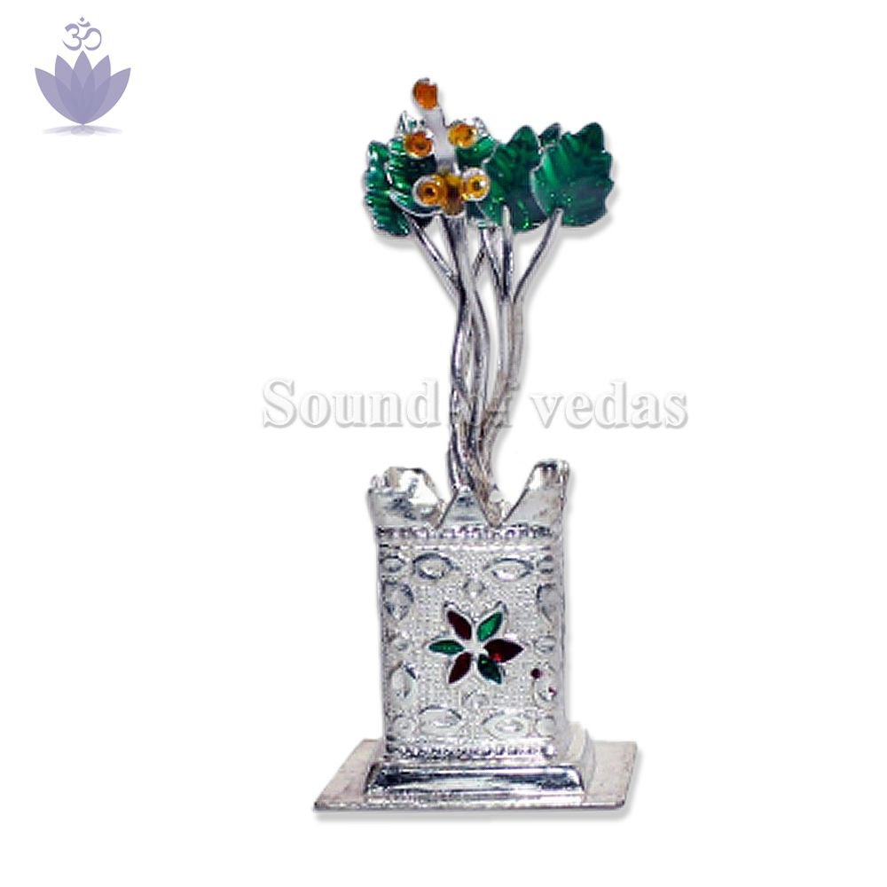 Tulsi Plant in Pure Silver