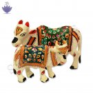 Handcrafted Cow And Calf Statue - Green