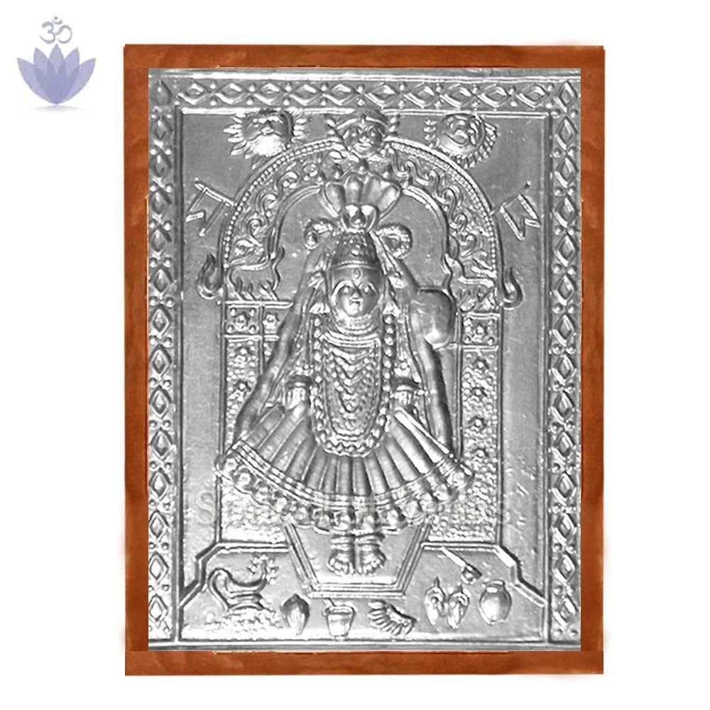 Mahalakshmi Pratima In Copper Frame