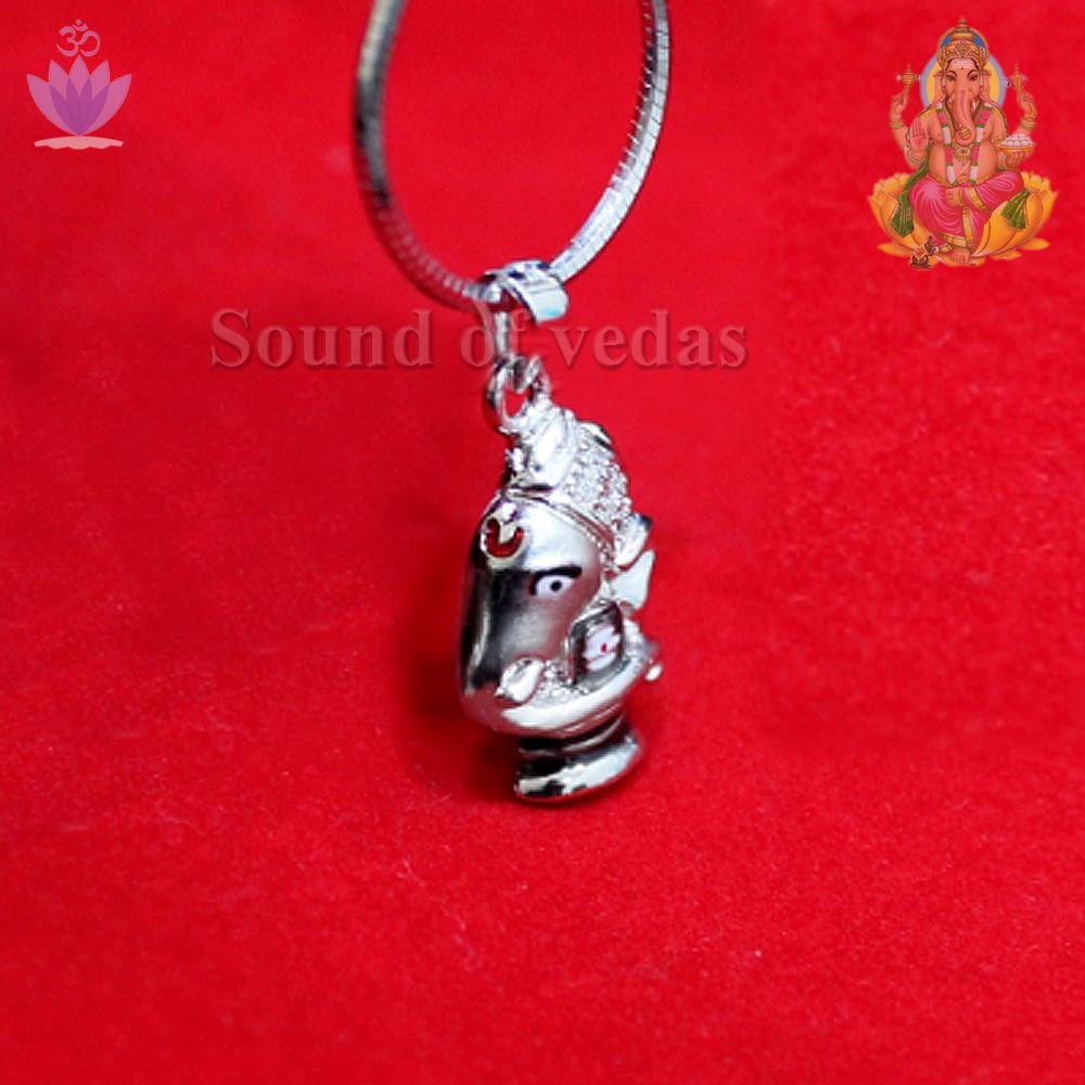 Ganesha Shivling Locket in Pure Silver Pendent