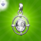 Silver Locket in Crystal Gemstone Silver Locket in Crystal Gemstone