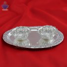 Flower shaped Haldi kumkum karanda in german silver Flower shaped Haldi kumkum karanda in german silver
