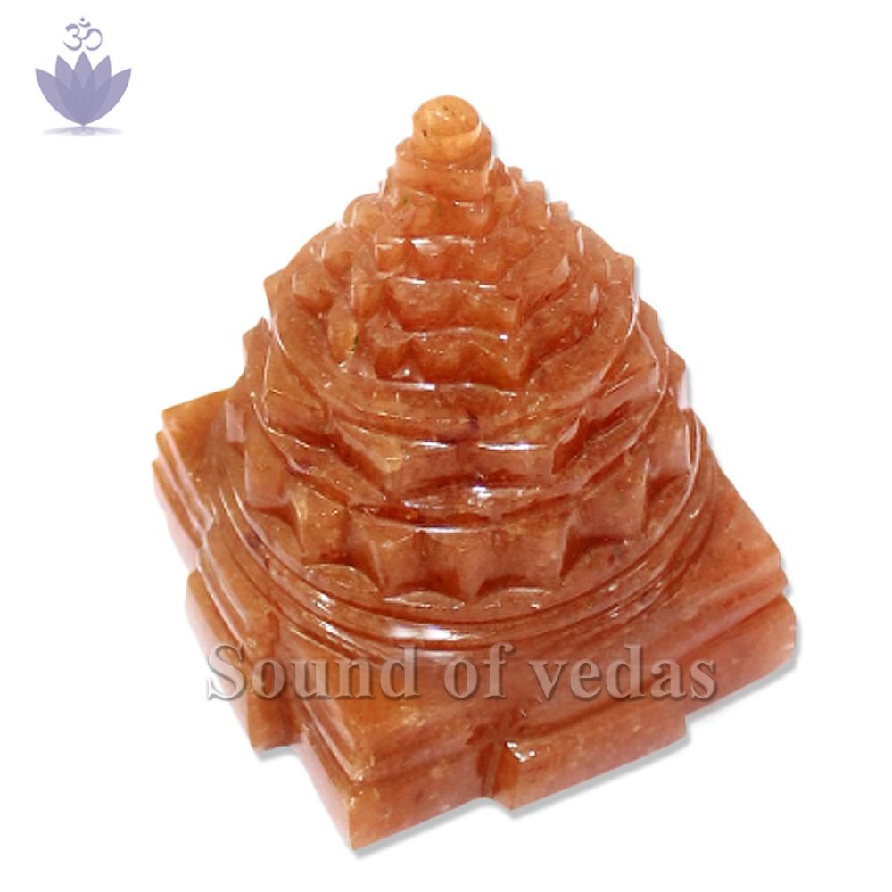 Shree Yantra in Red Jade Gemstone - 170 gms