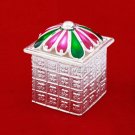 Auspicious Pooja Roli Kumkum Sterling Meenakari Silver Dubbi Online Store in USA/UK/Europe
