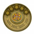 Swastik Pooja Thali Decorated With Colorful Stone Buy Online in USA/UK/Europe