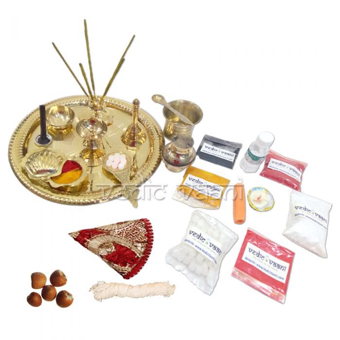 Vedant Divine Puja Thali with Fancy Thali Cover Online Store in USA/UK/Europe