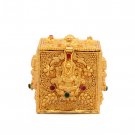 Laxmi Dibbi Copper In Golden Mat Finish Buy Online in USA/UK/Europe Laxmi Dibbi Copper In Golden Mat Finish Buy Online in USA/UK/Europe