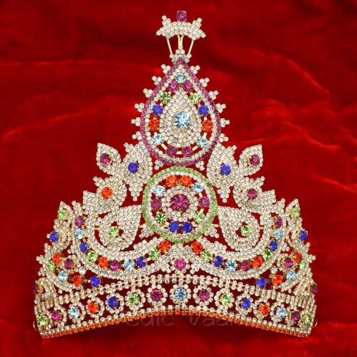 Diamond stone Mukut Kireedam (Headgear) for deity, Idols, Statues Buy Online in USA/UK/Europe