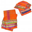 South Indian Veshti (Dhoti) with Shawl - Orange Color Buy Online in USA/UK/Europe South Indian Veshti (Dhoti) with Shawl - Orange Color Buy Online in USA/UK/Europe
