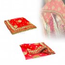 Mangalkari Saubhagyavatta Red Zari Velvet Embroidered Net Dupatta Buy Online in USA/UK/Europe Mangalkari Saubhagyavatta Red Zari Velvet Embroidered Net Dupatta Buy Online in USA/UK/Europe