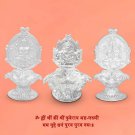 Ganesh Lakshmi Kuber Diwali Diya Set in Silver - Set of 3 Buy Online in USA/UK/Europe