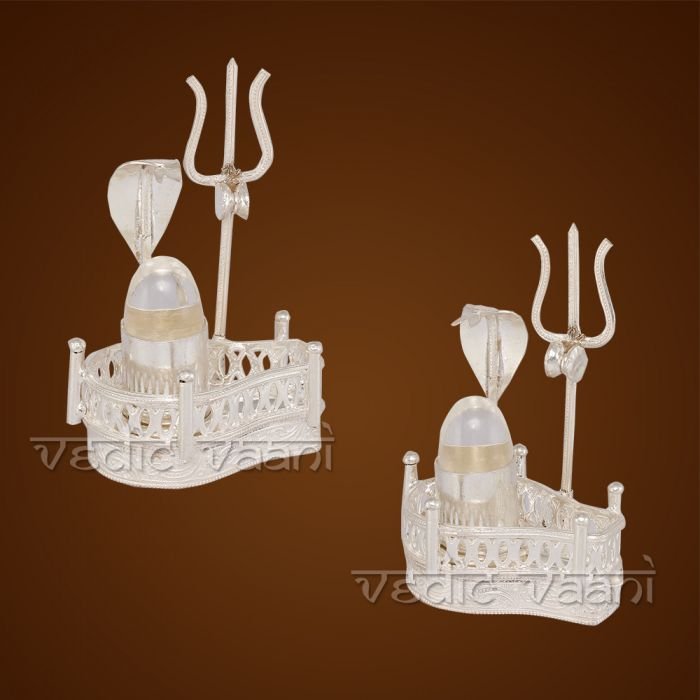 Shivling Abhishek set in Pure Silver with Crystal Shivlingam Buy Online in USA/UK/Europe