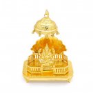 Ganesh Idol on Singhasan in Pure Silver - Gold Polish Buy Online in USA/UK/Europe Ganesh Idol on Singhasan in Pure Silver - Gold Polish Buy Online in USA/UK/Europe