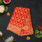 Net Cloth Women Red Chunri Wedding Scarves Chunni Dupatta With Fancy Border