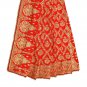 Net Cloth Women Red Chunri Wedding Scarves Chunni Dupatta With Fancy Border
