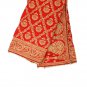 Net Cloth Women Red Chunri Wedding Scarves Chunni Dupatta With Fancy Border