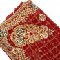 Netted Embroidery Women Chunri Red Color Wedding Scarves Chunni Dupatta