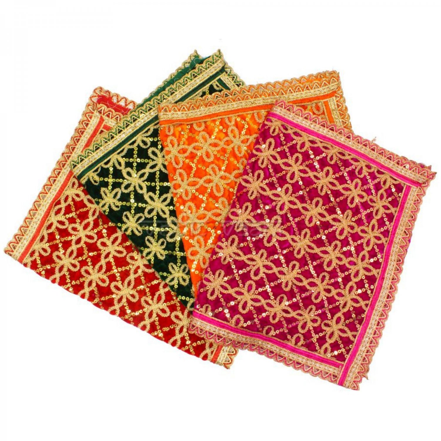 Bhagyshree Traditional Multi Purpose Chunri Cloth Shawl for Deity Idol- Set of 4