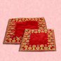 Red Velvet Puja Assan Cloth Set For Daily Temple Ritual  Of God Goddess (Set Of 4)