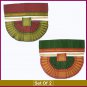 Vedic Vaani Green Maroon Lehanga Patka Vastra for Devi Maa Decoration- Set of 2