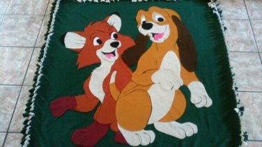 handmade fleece blanket fox and the hound