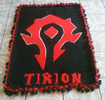 handmade fleece blanket horde from world of warcraft