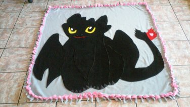 handmade fleece blanket toothless throw size