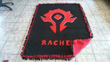 handmade fleece blanket horde from world of warcraft