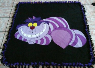 handmade fleece blanket cheshire cat from alice in wonderland throw size