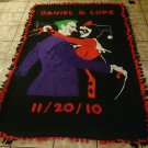 handmade fleece blanket adult size of inspired joker and harley quinn