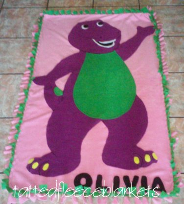 new handmade barney fleece blanket toddler size inspired barney