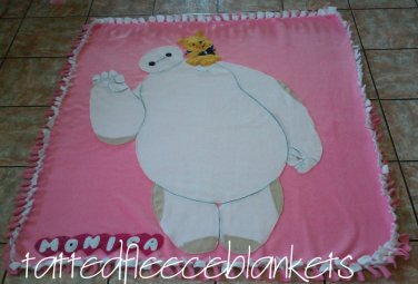 handmade fleece blanket throw size blanket of baymax with winnie the pooh