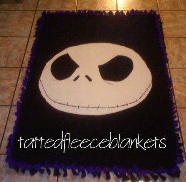 handmade fleece blankets inspired jack face from nightmare before christmas
