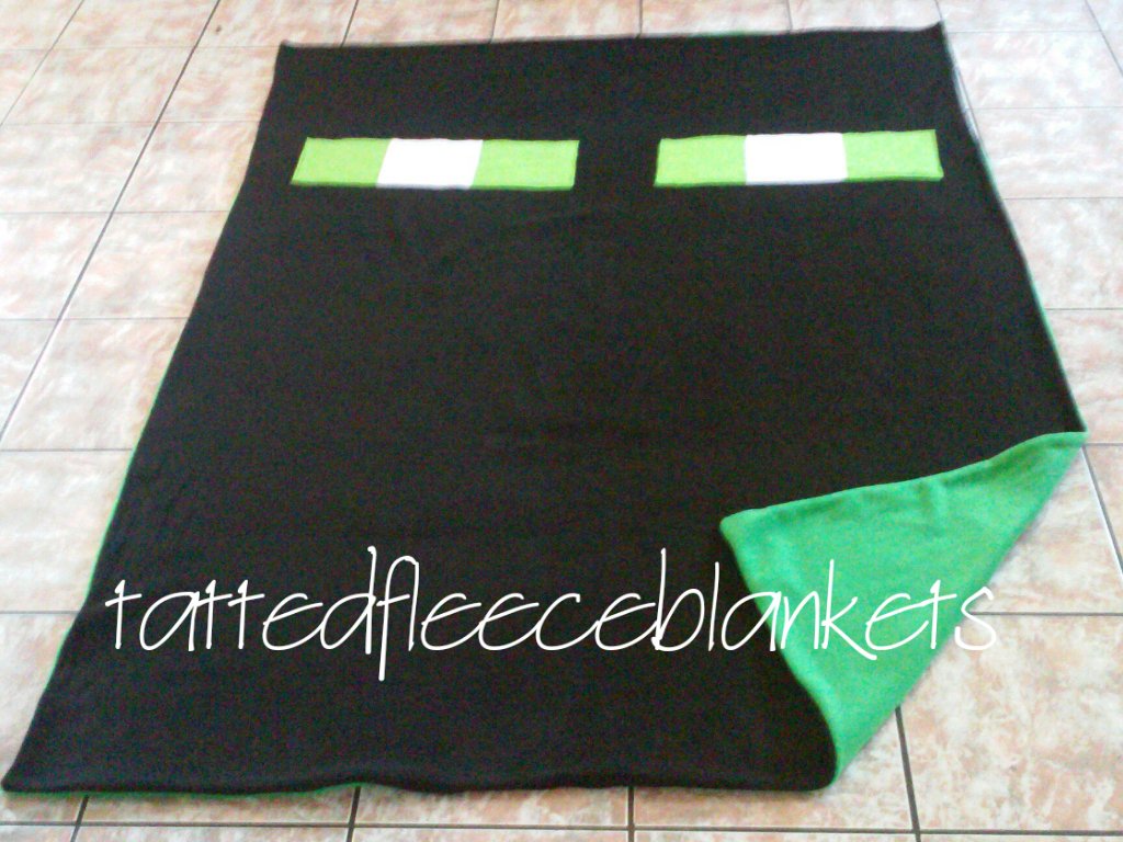 handmade fleece blanket minecraft inspired enderman twin size