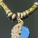 Bronze Turkish Vintage 6 Carat Sapphire Peacock Ottoman Victorian Drop Necklace
