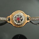 Turkish Ottoman Style 0.5 Carat Ruby Ottoman Bronze Charm Boho Medal Bracelet
