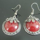 CLASSIC TURKISH OTTOMAN MARCASITE ROUND AGATE EMBRODIREY DANGLE EARRINGS