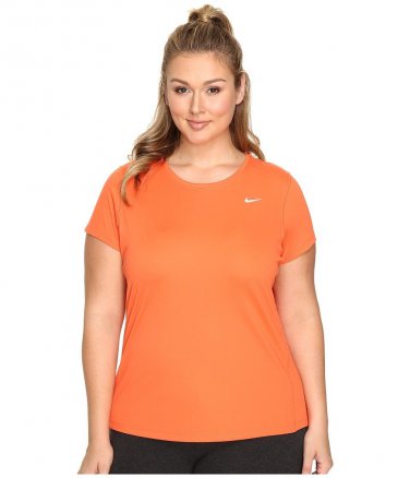 NIKE MILER Womens PLUS SIZE RUNNING Shirt Orange 747056-842 SIZE 2X NWT $42.00