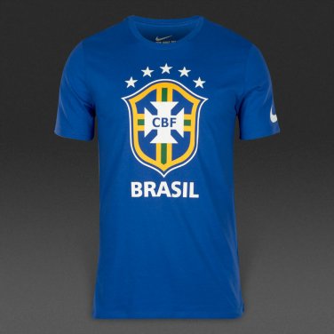 Nike Men's Brasil CBF Crest 742203-493 SIZE:XL ROYAL BLUE 100% AUTHENTIC NWT