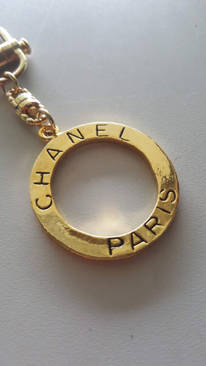 VINTAGE CHANEL Charm Gold Color Key Ring PREOWNED
