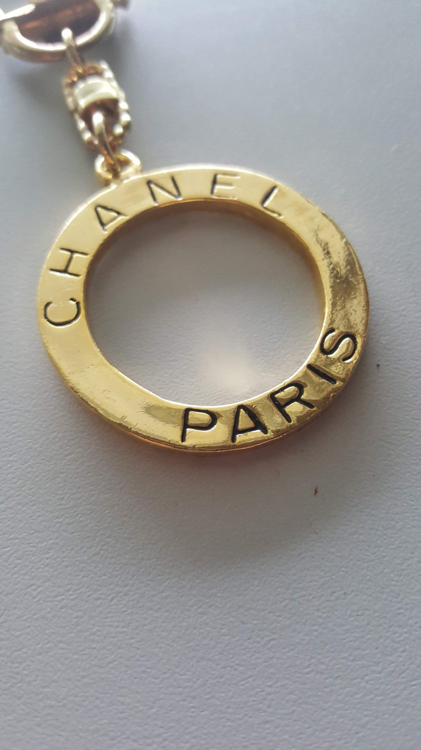 VINTAGE CHANEL Charm Gold Color Key Ring PREOWNED
