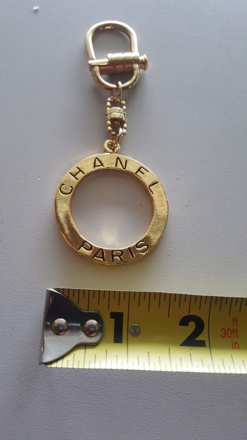 VINTAGE CHANEL Charm Gold Color Key Ring PREOWNED