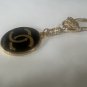 VINTAGE CHANEL Charm BLACK/Gold Color Key Ring - PRE-OWNED