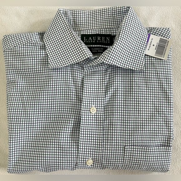 RALPH LAUREN CLASSIC FIT BUTTON DOWN MENS LONG SLEEVE DRESS SHIRT SIZE M(15 1/3)