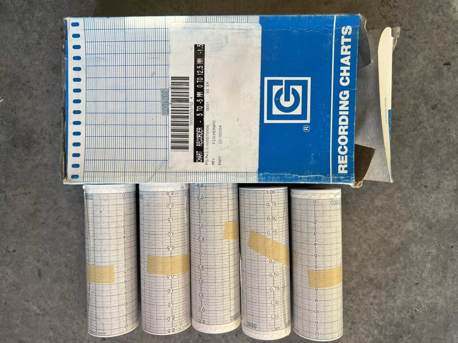 Graphic Controls Recording Charts TO FIT-GC SPECIAL GCC FRP 22-00204-T7 PKG OF 5