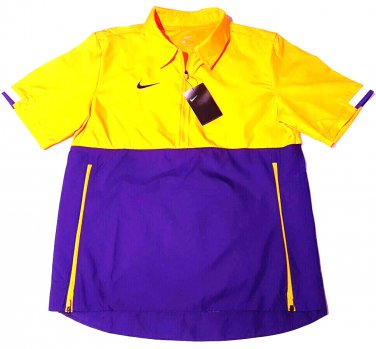 Nike CI4479-715 1/2 Zip Lightweight  Golf Wind Jacket Mens SIZE MEDIUM GOLD/PURPLE NWT $65