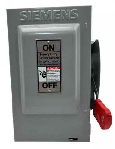SIEMENS HNF261 Safety Switch,2P 30A 600V-600VDC, NEMA TYPE 1 NON FUSED Type VBII