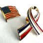 Lot Of 2 Patriotic Pins USA Flag And USA Flag Ribbon Pin Brand New