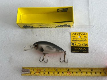 RARE/HAND MADE ANTAX LURES CUSTOM PAINTED 7 CM FLOATING 23 GRAMS BLACK/GREY  NIB