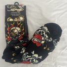 ED HARDY UNISEX Cushioned Crew Socks 2 Pack Size M/L 6-12 Grey NWT $28.00